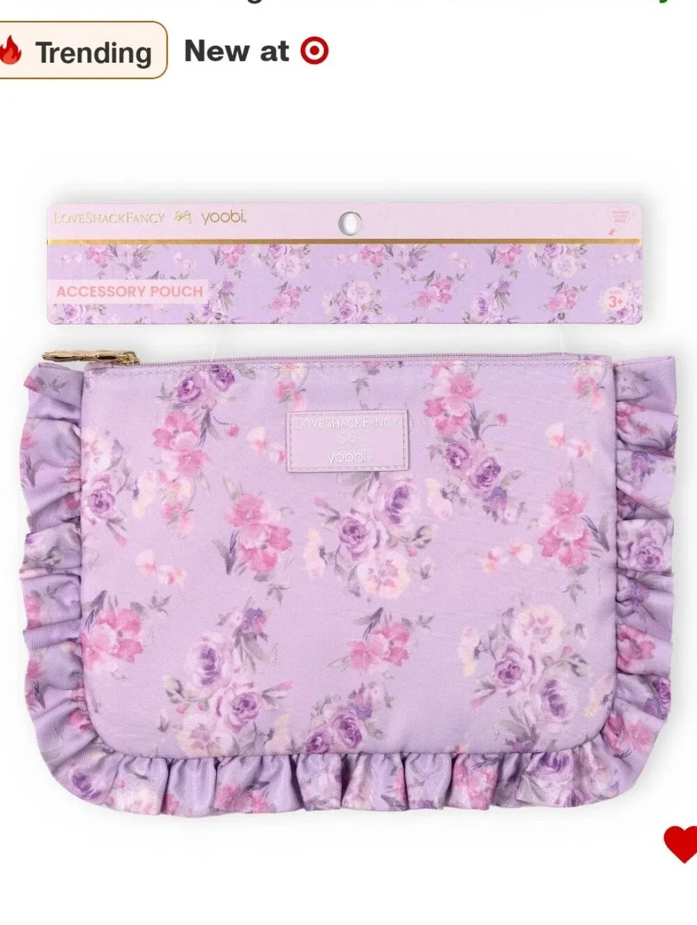 LoveShackFancy X Target-Yoobi Happy Thoughts Lavender Accessory Pouch